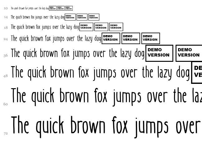 Better Together Condensed font waterfall